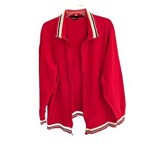 VTG. SJB Active Woman Sz: XL‎ Red Long Sleeve Full Zip Striped Jacket Y2K Retro